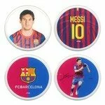 FC Barcelona Sticker 3D 4-pack Messi 4x4 cm